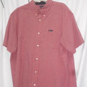 NWOT, Mens button down collar shirt size XL red/white small check